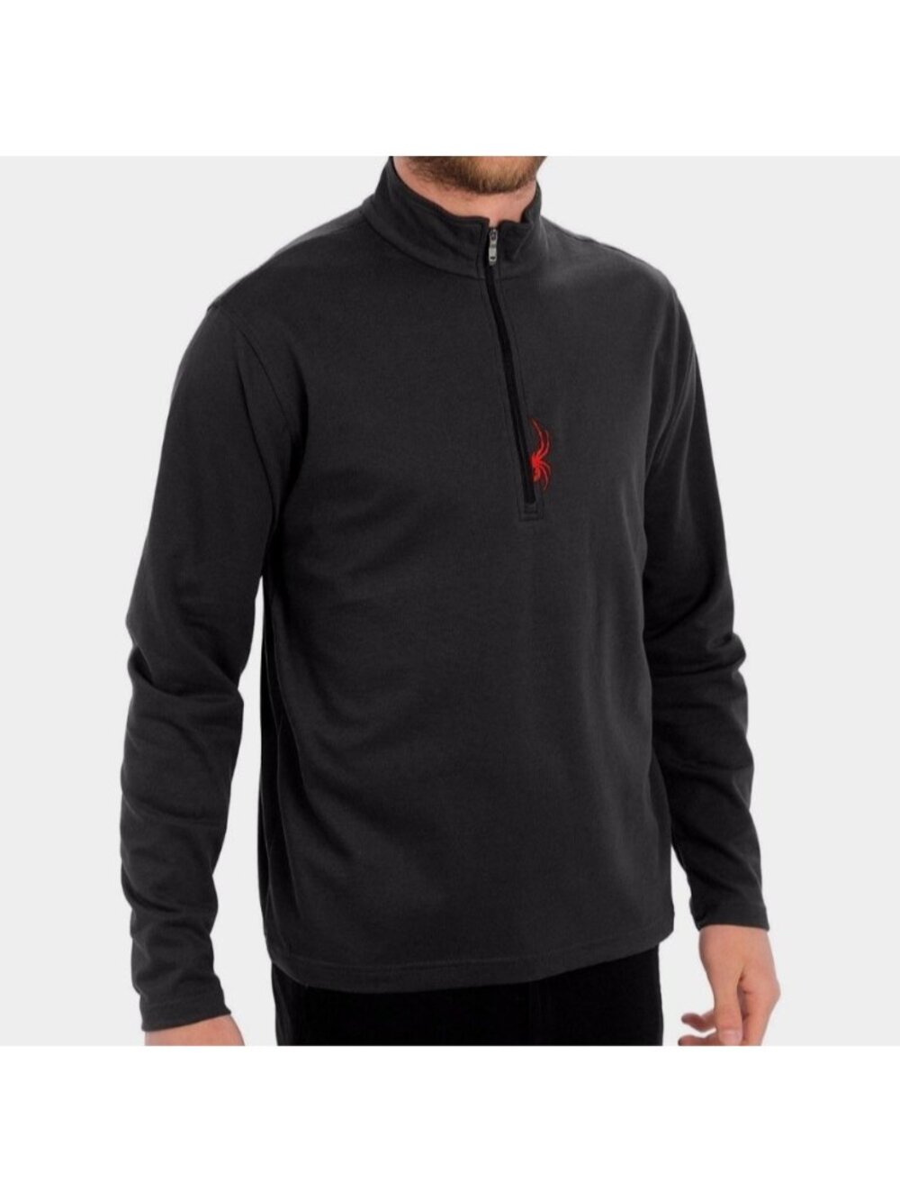 SPYDER Men's Tracker T-Neck 1/4 Zip Pullover Base Layer Shirt Black